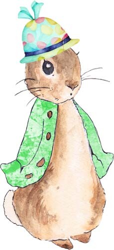 Peter rabbit watercolour - watercolour, wall