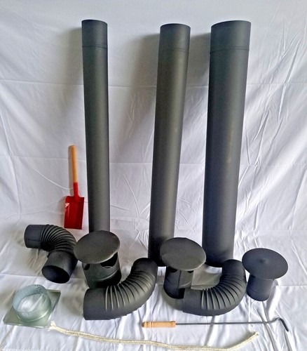 Black flue pipe - 6", elbow