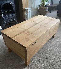 Hand Made Pine Chest, Vintage Wooden Storage Trunk, Blanket Box, Coffee Table.
