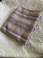 Vintage 50’s 60’s Woven cotton canvas Mexican Striped Upholstery Fabric Remnant