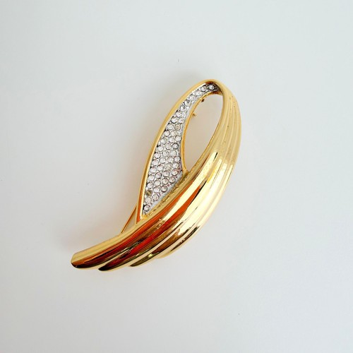 Ysl gold tone rhinestone - gold-tone, &