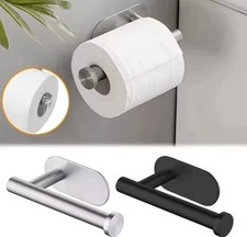 Stainless Steel Toilet Roll Paper Holder Strong Self Adhesive Stick Wall Mount