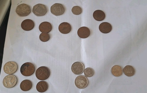 Mixed old foreign world coins - old,