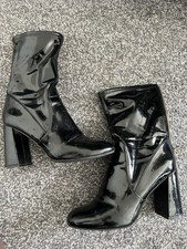 Black patent leather sock - leather,