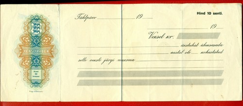 Estonia old bill exchange - of,