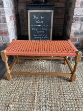 Wide  Retro Vintage Woven Topped Stool