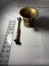 Vintage Brass Pestal Mortar