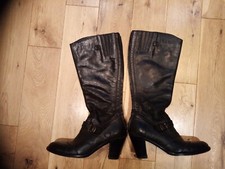 Belstaff TRIAL MASTER 1955 Long Black Leather Boots EU 39 UK 6 RA84987
