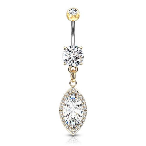 Titanium large marquise - marquise, dangle