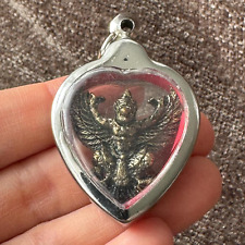A293 Garuda Silvery pendant amulet Empower Turn bad to good Wealth Protection