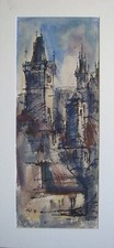 Watercolor View Prague Old