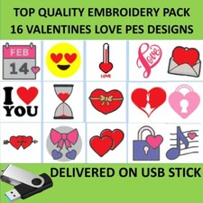 Valentines day PES embroidery