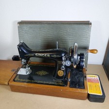 Singer 99k Sewing Machine 1936 Hand Crank Machine Wooden Case Tested Works 