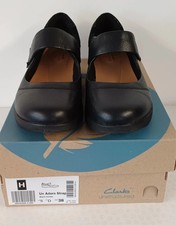 Clarks ladies unstructured black leather shoes NWB size 5