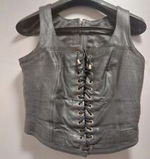 Genuine leather  front lace up bodice