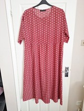 ZANZEA Womens Pink Ladies Loose Sleeve Polka Dot Maxi Dress Xl  Light And Cool 