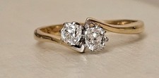18ct Gold Platinum & 2 Diamond