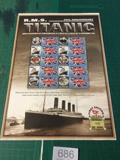 686 - TITANIC 20TH ANNIVERSARY WRECK DISCOVERY  SMILER SHEET - MNH  682 / 1000