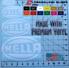 Hella Sticker Decal 2.5" 4" 5.5" 7.5" Lights Rallye Bulb Cover Bar 500 1000 Fog 
