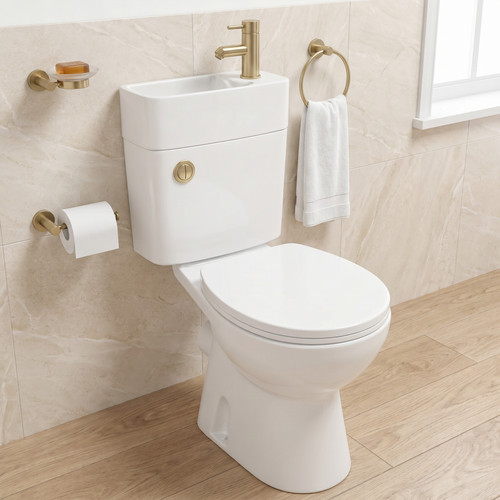 Close coupled toilet - 2-in-1,