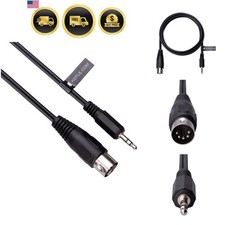 Audio Cable 5 Pin DIN to 3.5mm AUX Stereo Jack 1.5m for Smartphones PC Home A...
