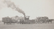 Steam thresher hay - racks, horse