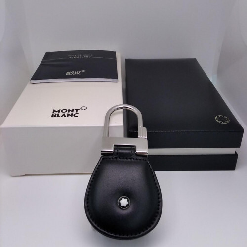 Montblanc black leather key - montblanc,