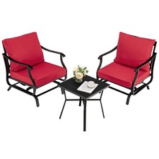 3pcs Rocking Chair & Table Set Outdoor Furniture Table 2 chairs Patio Bistro Set