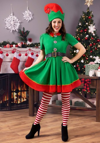 Ladies christmas elf costume - christmas,