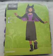 Kids Maleficent Costume + Horns Age 5-6 Years