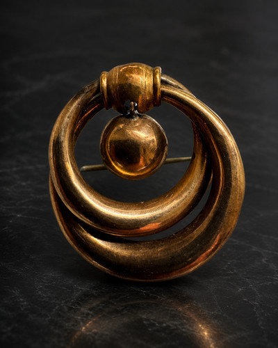 Biedermeier brooch bronze with