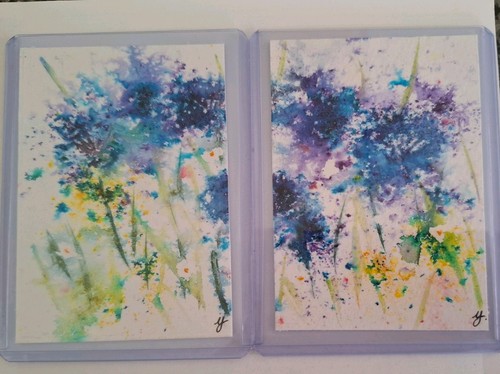 Aceo duo watercolour brusho - duo, watercolour/brusho