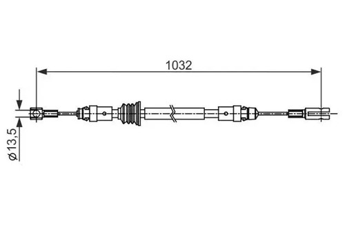 Handbrake cable 987 482 - cable,