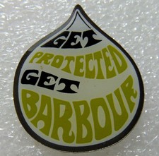 Barbour Country Clothing "Get Protected" Stud Pin Badge