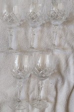 Set of 5 Cut Lead Crystal Wine
