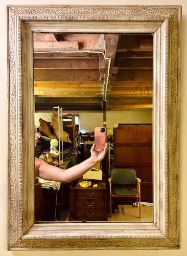 Antique french carved mirror - antique,