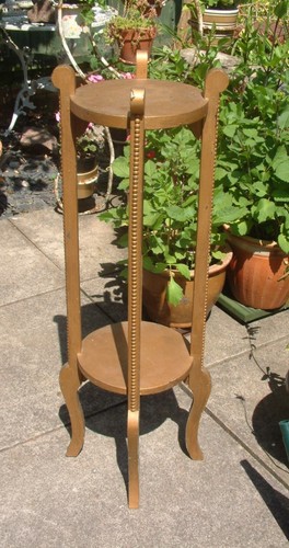 Antique solid oak plant stand
