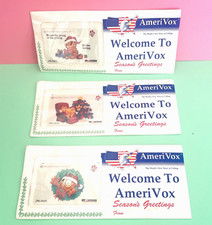 Garfield The Cat Christmas Set of 3x Cards xmas Amerivox Phone Card in envelopes