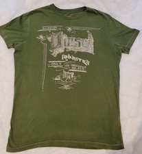 Vintage DIESEL T Shirt Men Medium Khaki Green Only the Brave Print Single Stitch