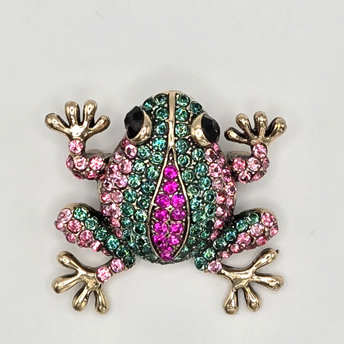 Pink green rhinestone black - &,