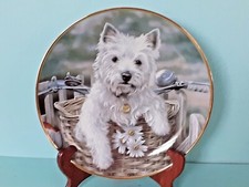 Westies Terrier Hitching a Ride by Paul Doyle Danbury Mint Fine Porcelain Plate