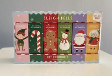 Sleigh Bells Hot Chocolate Crackers Gift Set 6 Flavours Festive Stocking Filler