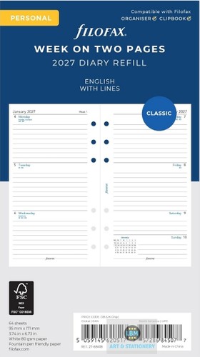 Filofax 2027 personal - personal, diary