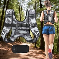 4.5kg Weighted Vest Running Strength Training Vests Fitness Gym 10lb Grey Camo