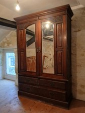 Antique Double Mirrored Wardrobe