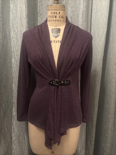Ladies eggplant cardigan - eggplant,