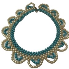 Vtg Art Faux Pearls Turquoise