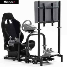 Minneer Sim Racing Cockpit with Seat Or TV Stand Fit Logitech G920 Thrustmaster