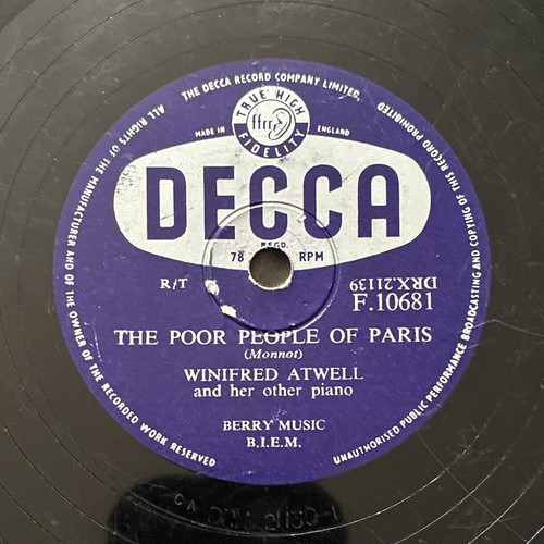 Decca winifred atwell 78rpm - decca,
