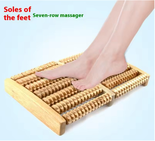 Wooden foot massage roller - wooden,